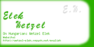 elek wetzel business card